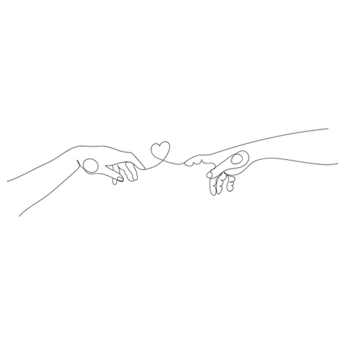 Mains formant un cœur : séance de kinésiologie couple pour la relation et la communication